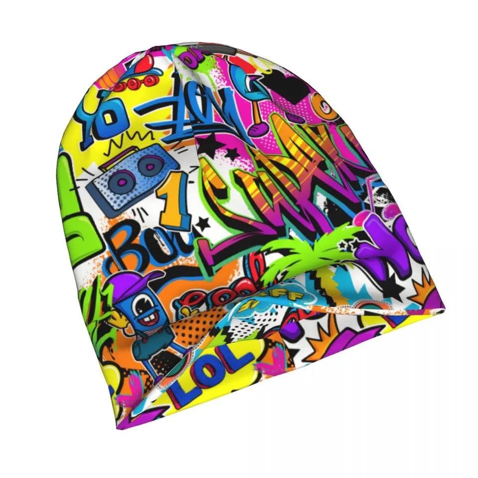 Other Comics Pattern With Palm Tree Hand Roller Skullies Beanies Size ONE SIZE - 2 Thumbnail