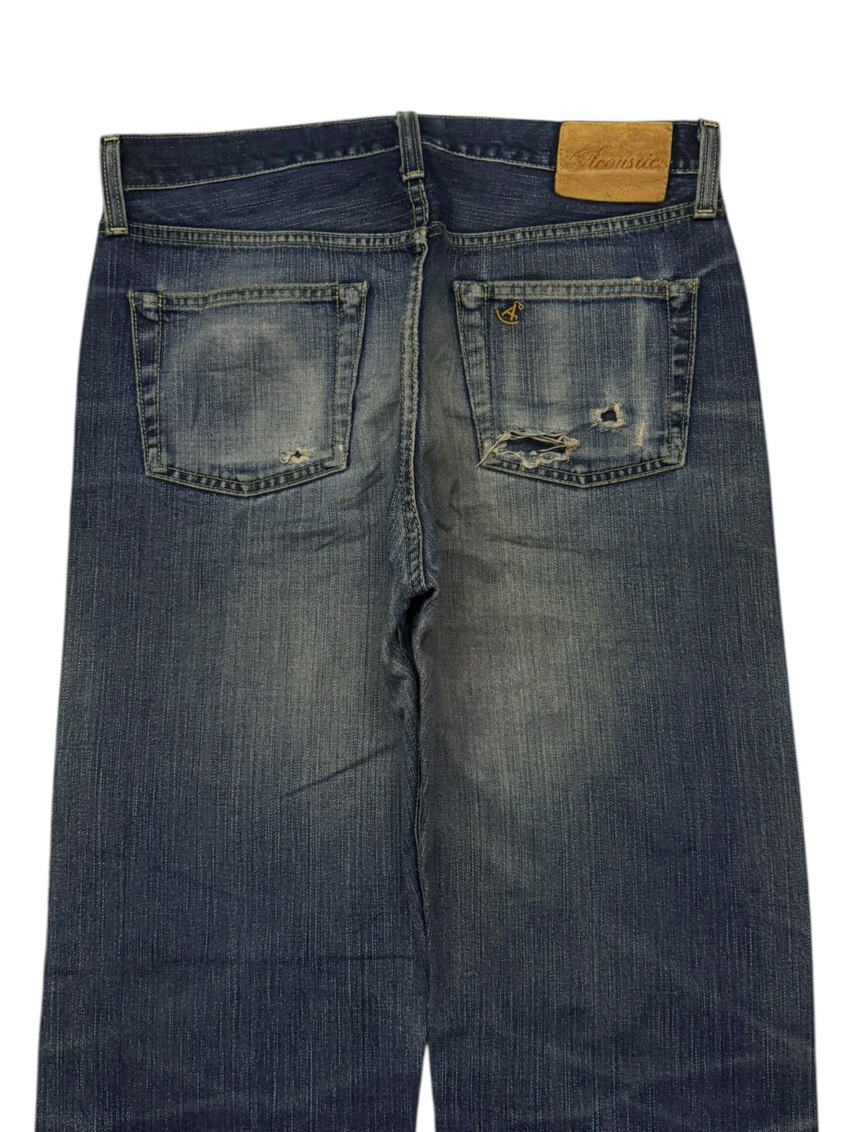 Japanese Brand Vintage 00s Acoustic Japanese Selvedge Denim Jeans | W31 Size US 31 - 5 Thumbnail