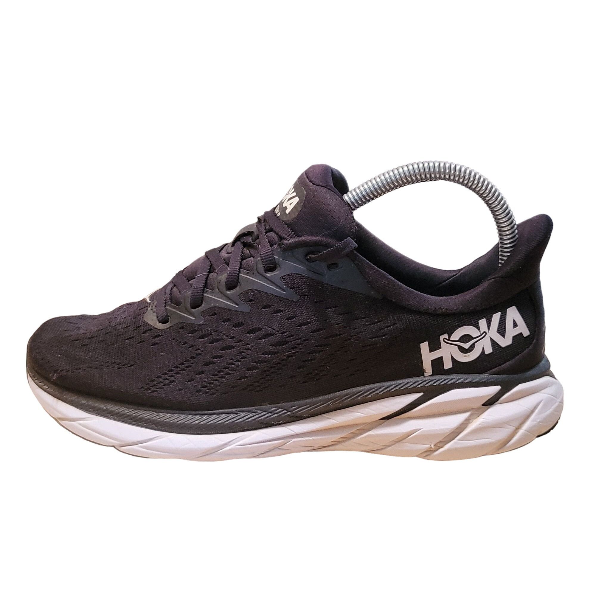 Hoka Hoka One One Clifton 8 Women Sz 7B Black Low Top Lace Up Ath Size US 7 / IT 37 - 1 Thumbnail
