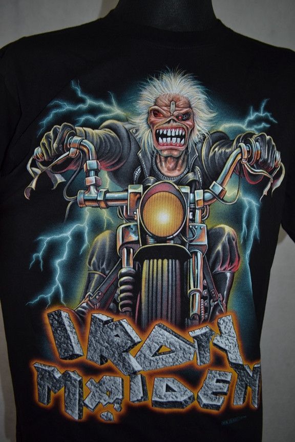 Band Tees × Vintage Vinatge 2005 Iron Maiden NEW Eddie On Motorcycle tee L Size US L / EU 52-54 / 3 - 5 Thumbnail