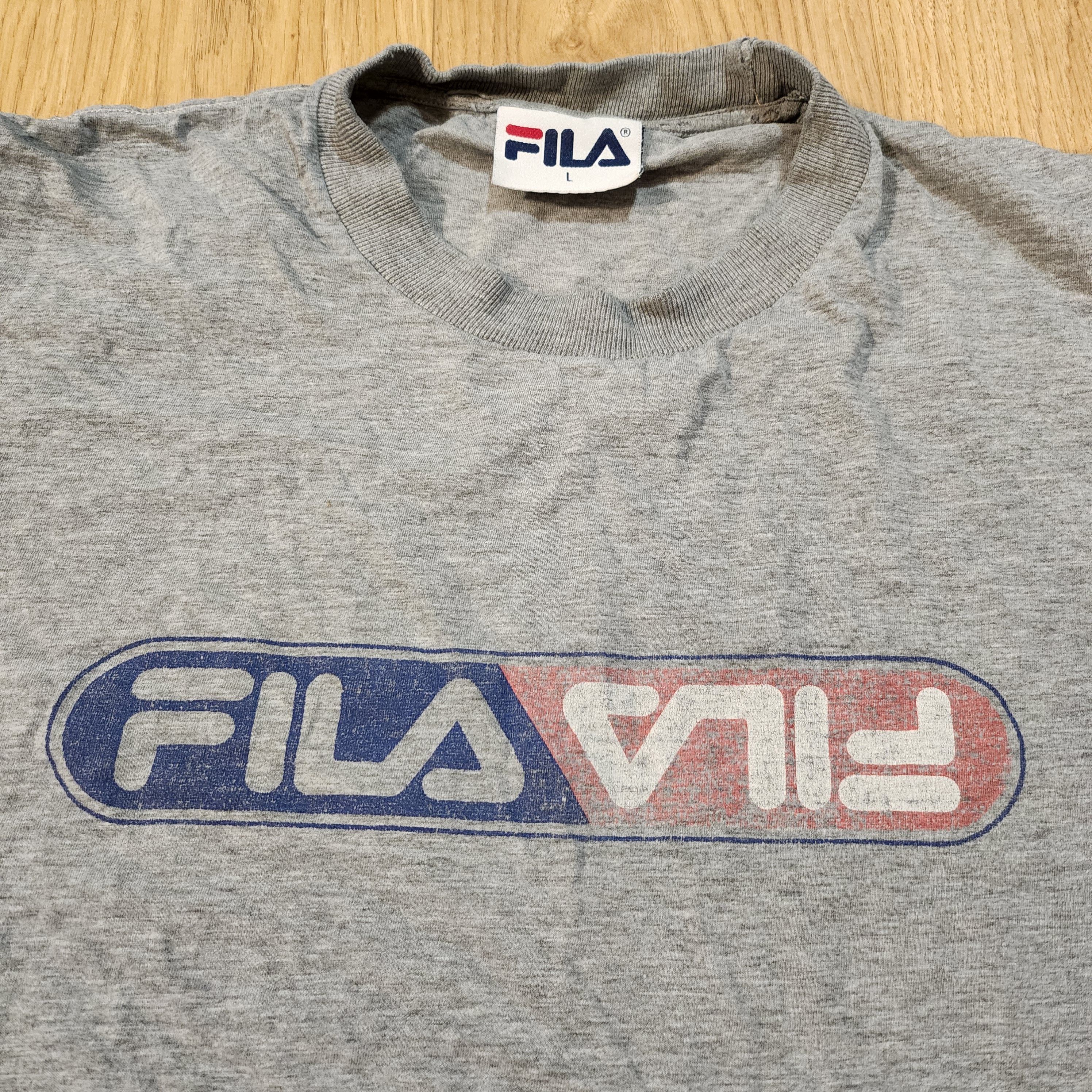 Fila × Vintage Fila Washed Grey Tshirt Size US L / EU 52-54 / 3 - 2 Thumbnail