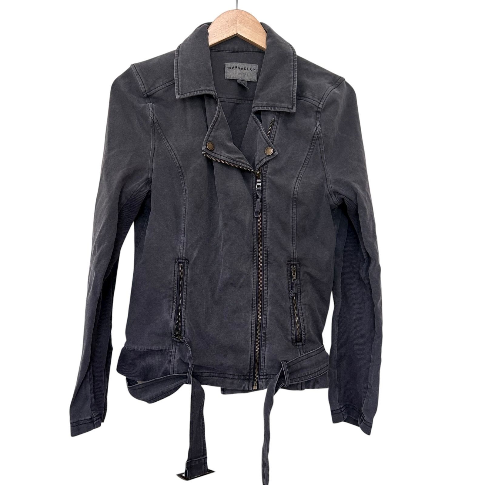 Anthropologie Anthropologie Marrakech Gray Moto Jacket Sz M Size M / US 6-8 / IT 42-44 - 1 Thumbnail
