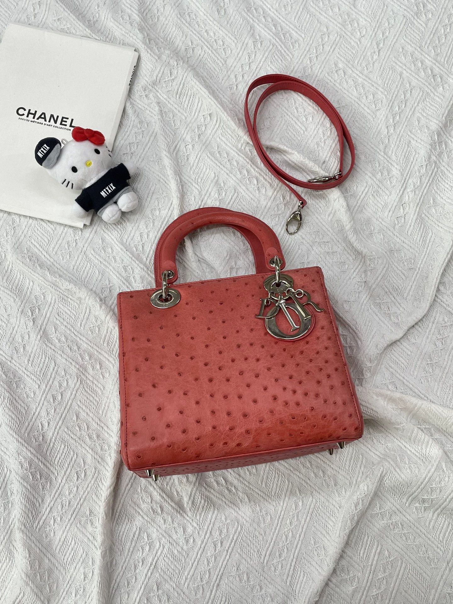 Dior Dior Lady Dior 5 Ostrich Limited Near New Strap Size ONE SIZE - 1 Thumbnail
