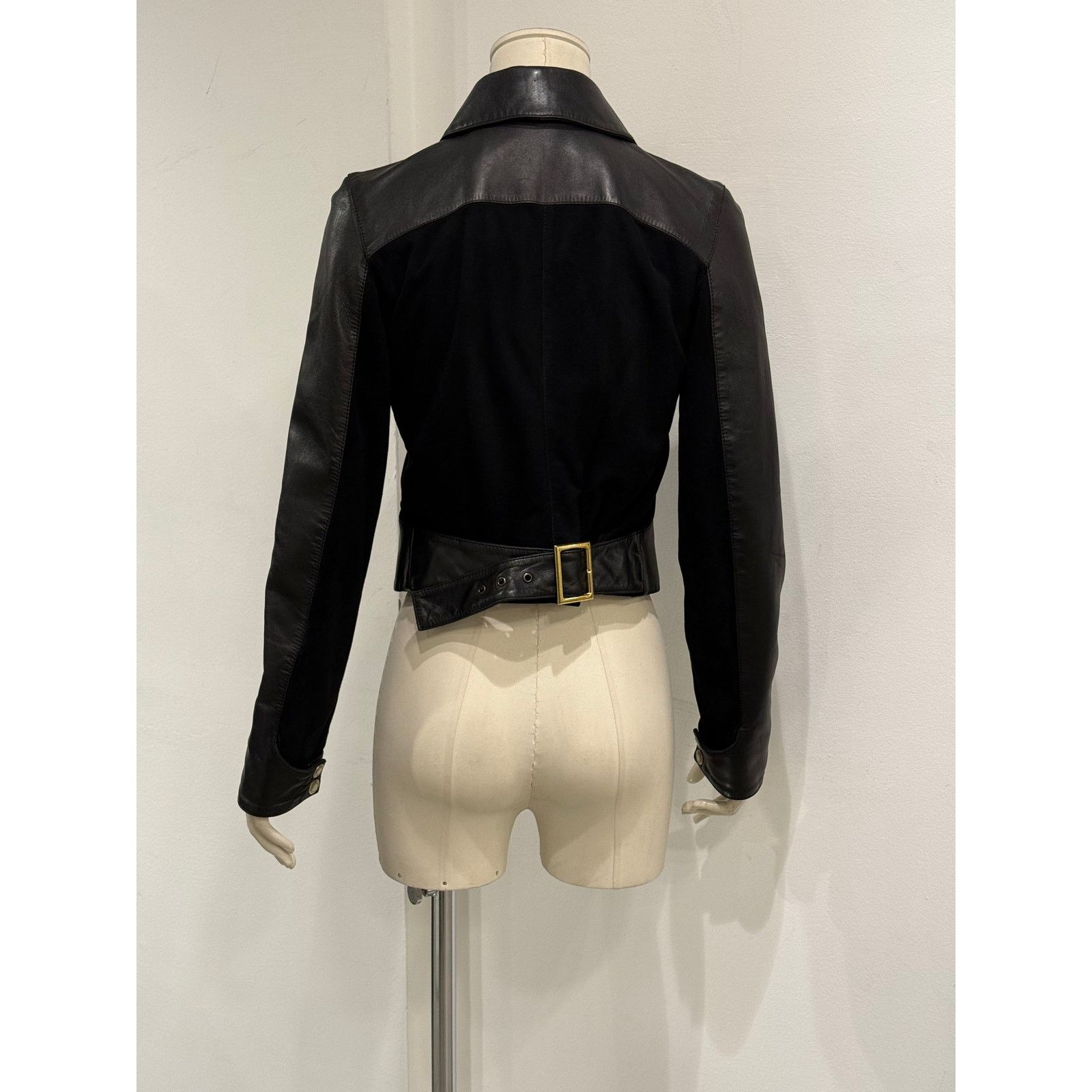 Dolce & Gabbana 2001 Dolce & Gabbana cropped leather jacket with velvet Size M / US 6-8 / IT 42-44 - 5 Thumbnail