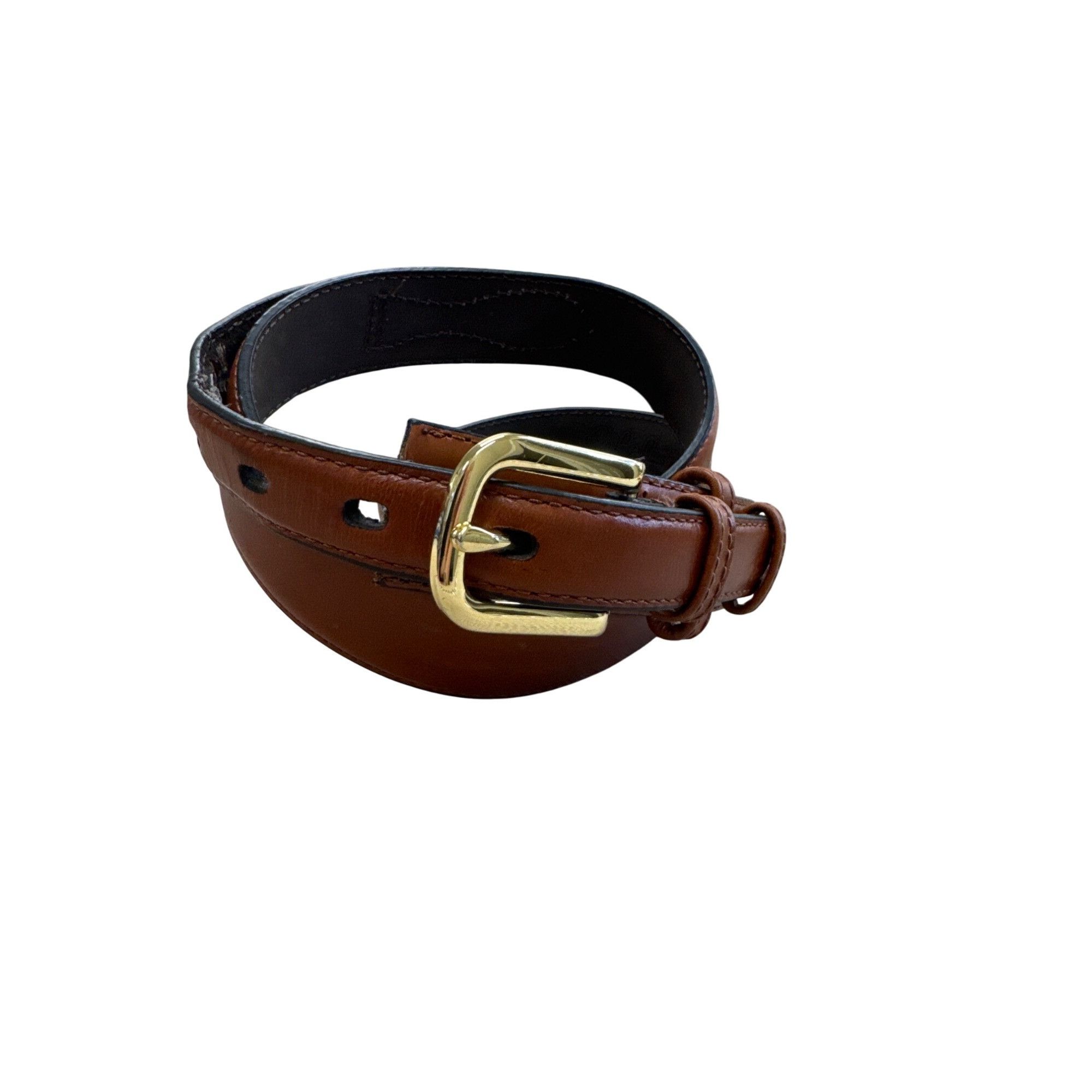 Cabelas Cabelas Mens Brown Leather Belt Size 40 With Gold Buckle SKU Size 40 - 11 Thumbnail