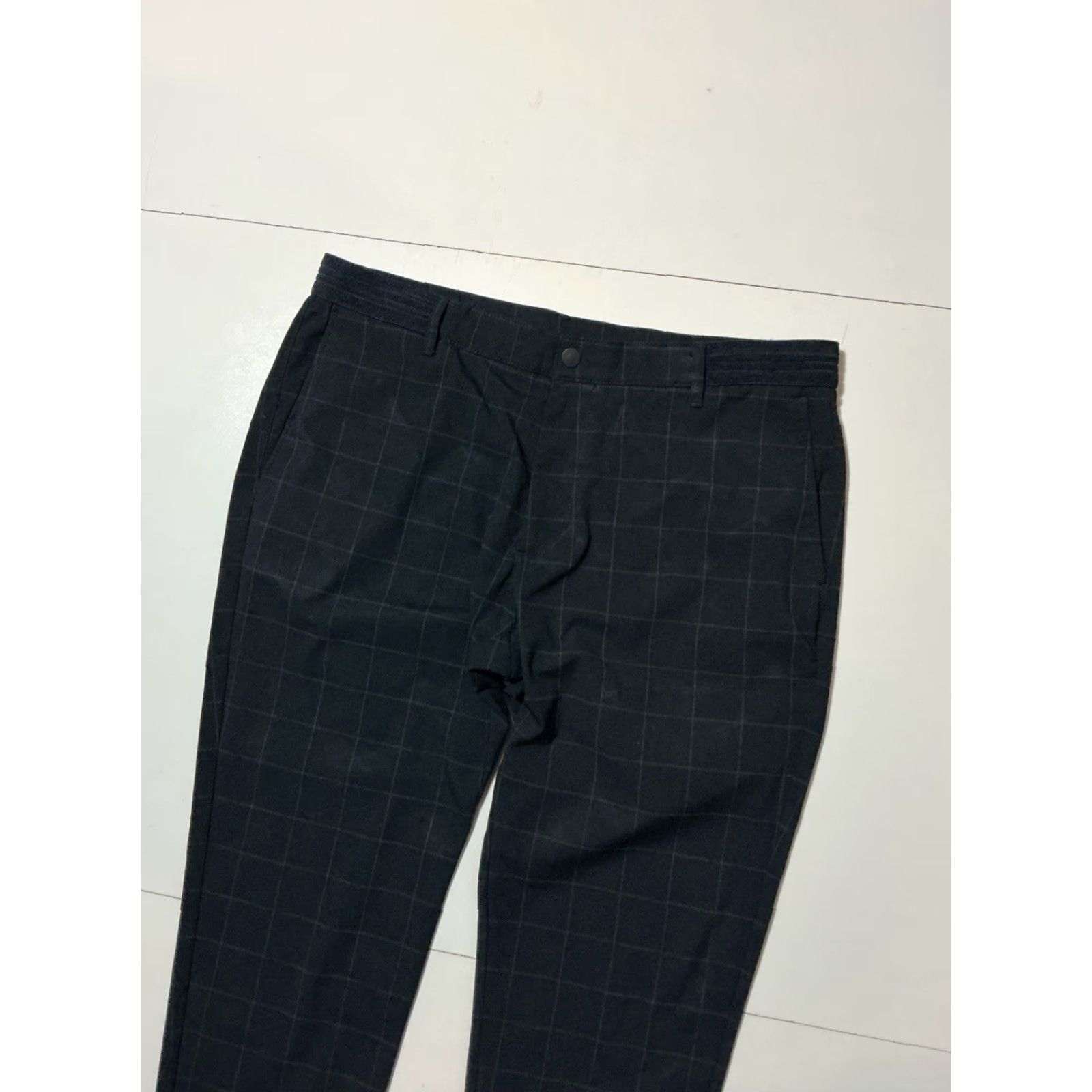 Zara Zara Men's Pants Windowpane Navy Blue Polyester Performance Flat Front Golf Casual Tech XL Size US 36 / EU 52 - 5 Thumbnail