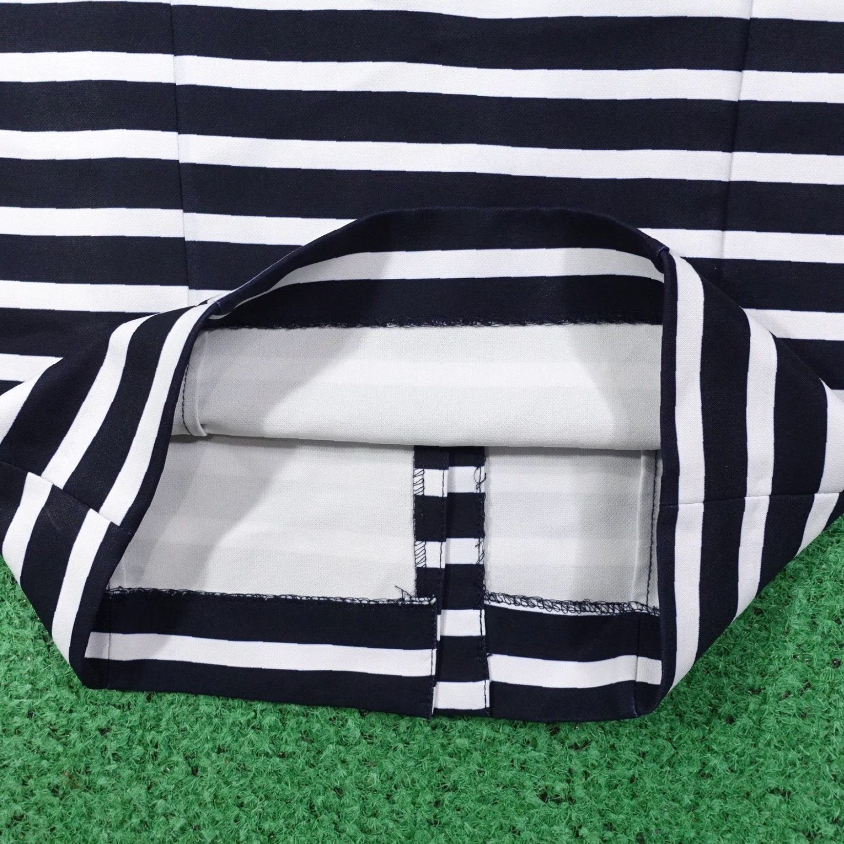 H&M H&M Skirt Womens 4 Blue White Striped Pencil Stretch Zip Back Modern Career Size 27" / US 4 / IT 40 - 3 Thumbnail