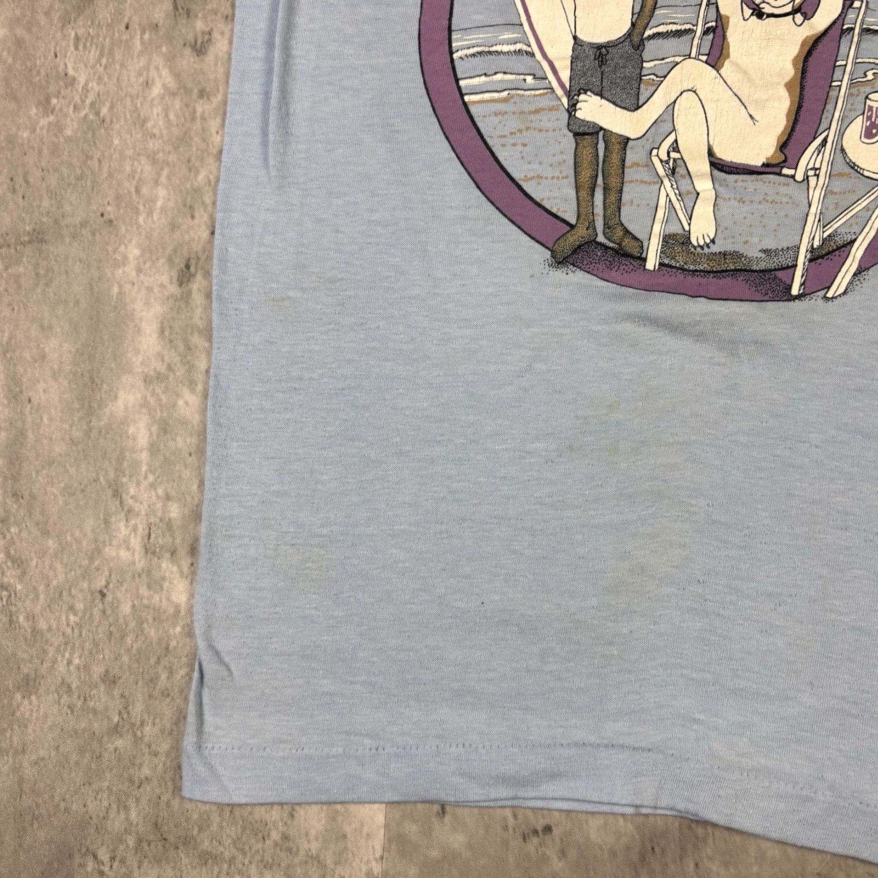 Vintage VINTAGE Laid Back Beach Surf T Shirt Blue Single Stitch size Small 80s 90s USA Size US S / EU 44-46 / 1 - 6 Thumbnail