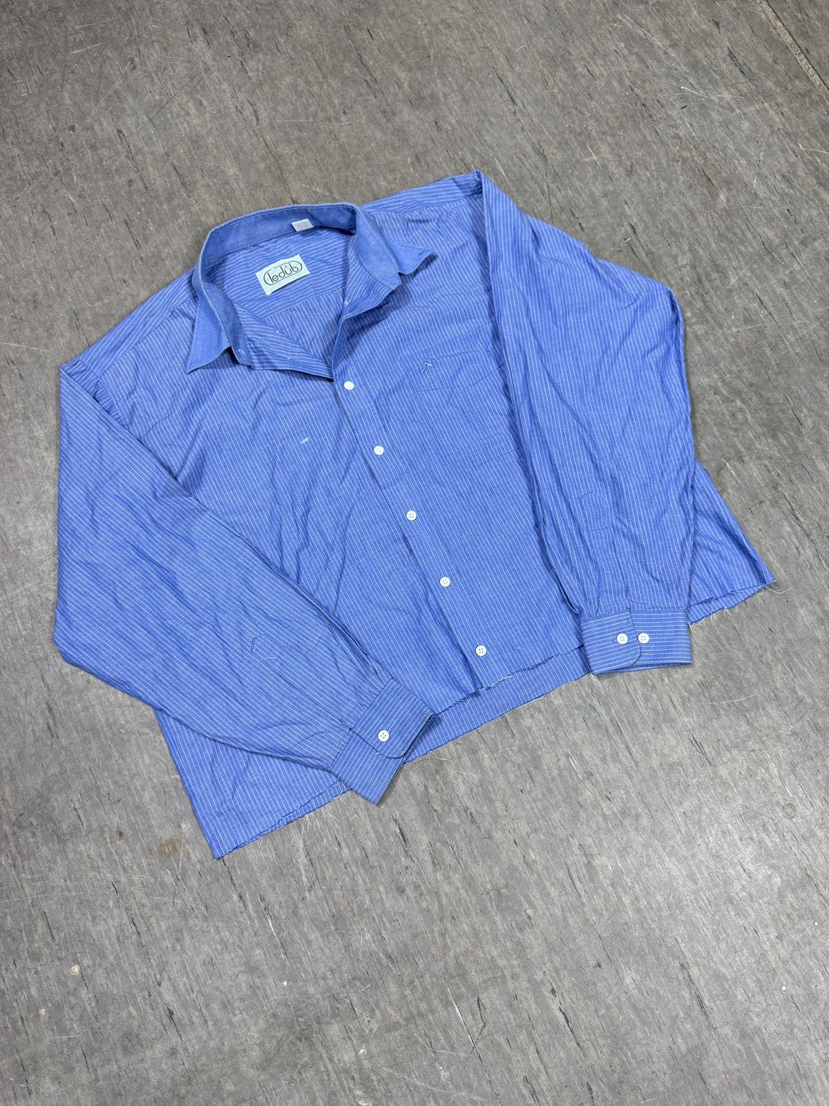 Other ᶠᵃⁿᶜʸᵍᵘʸBOXY Trashed Shirt Vintage Cropped Button Up 90s 80 Size US M / EU 48-50 / 2 - 1 Thumbnail