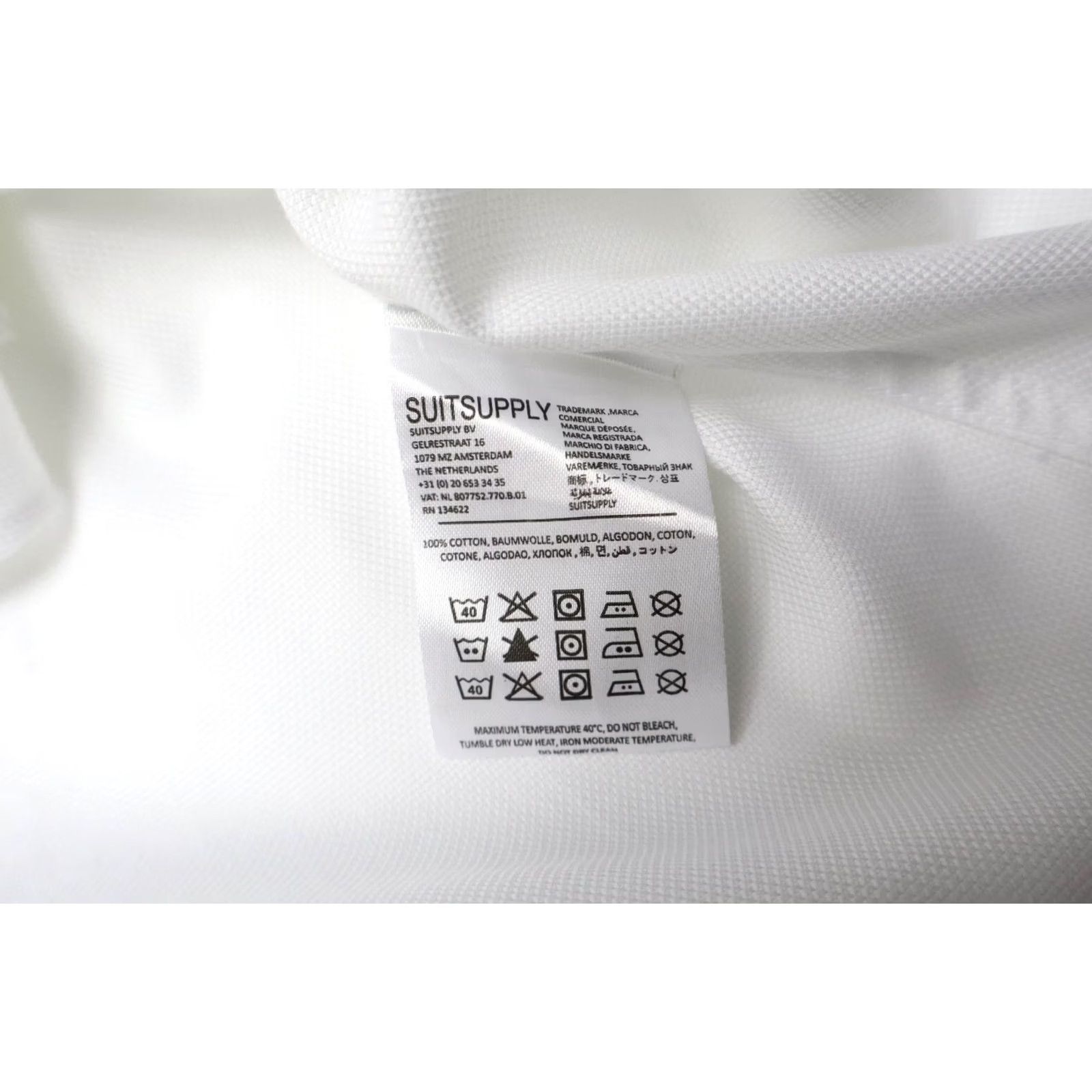 Suitsupply Suitsupply Traveller Slim Fit Formal Shirt Men's 38/15 White Spread Collar Shirt Mens Slim 100% Cotton Long Sleeve Dress Shirt Size 38R - 7 Thumbnail