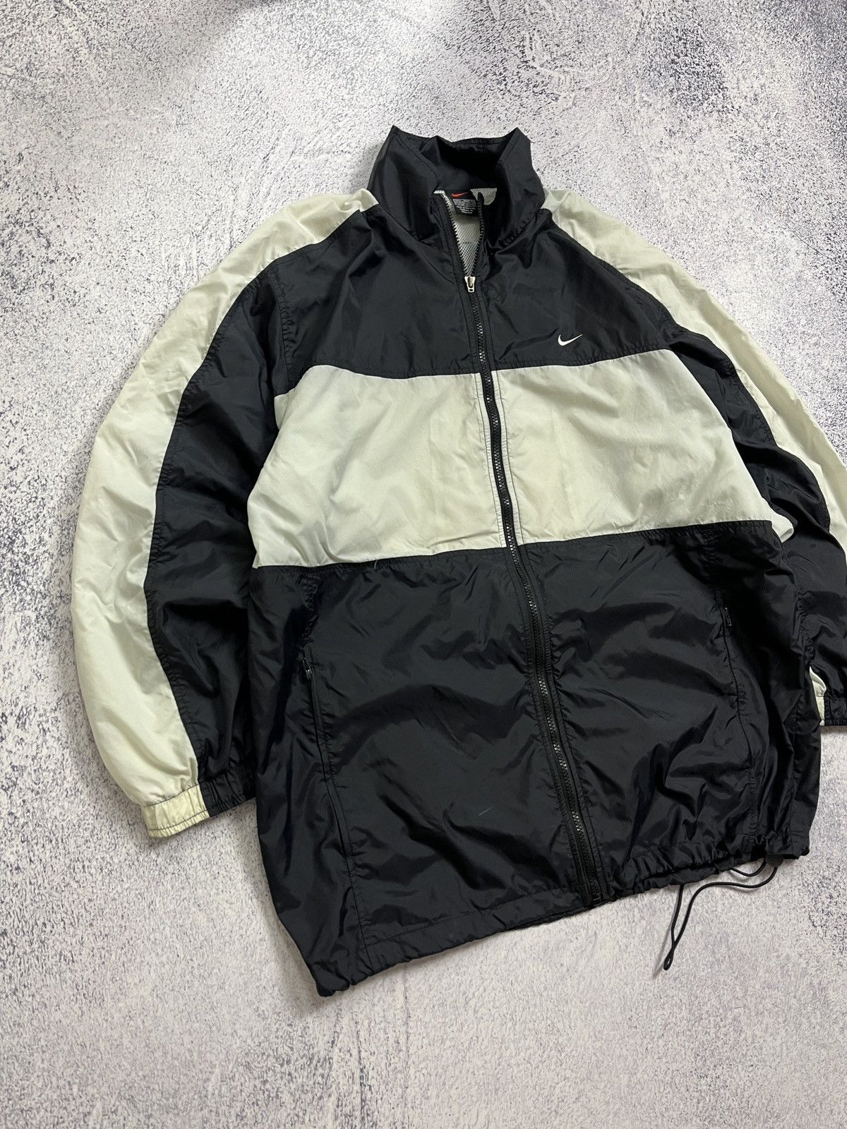 Nike × Vintage Vintage 90’s Nike Nylon Track Jacket Drill Mini Swoosh Y2k Size US L / EU 52-54 / 3 - 4 Thumbnail