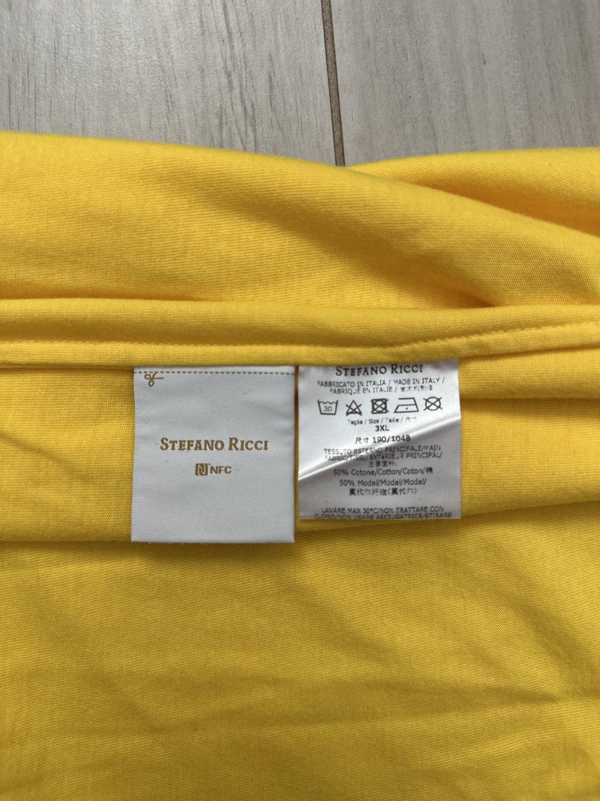 Stefano Ricci Stefano Ricci Tiger Embroidered Yellow T-Shirt 3XL (Fits XL) Size US XL / EU 56 / 4 - 4 Thumbnail