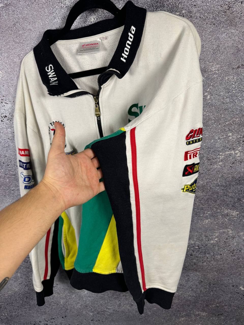 Honda × Vintage SWAN HONDA MOTOR SUPERBIKE RACING JACKET LONG SLEEVE FULL ZP Size US XL / EU 56 / 4 - 16 Thumbnail