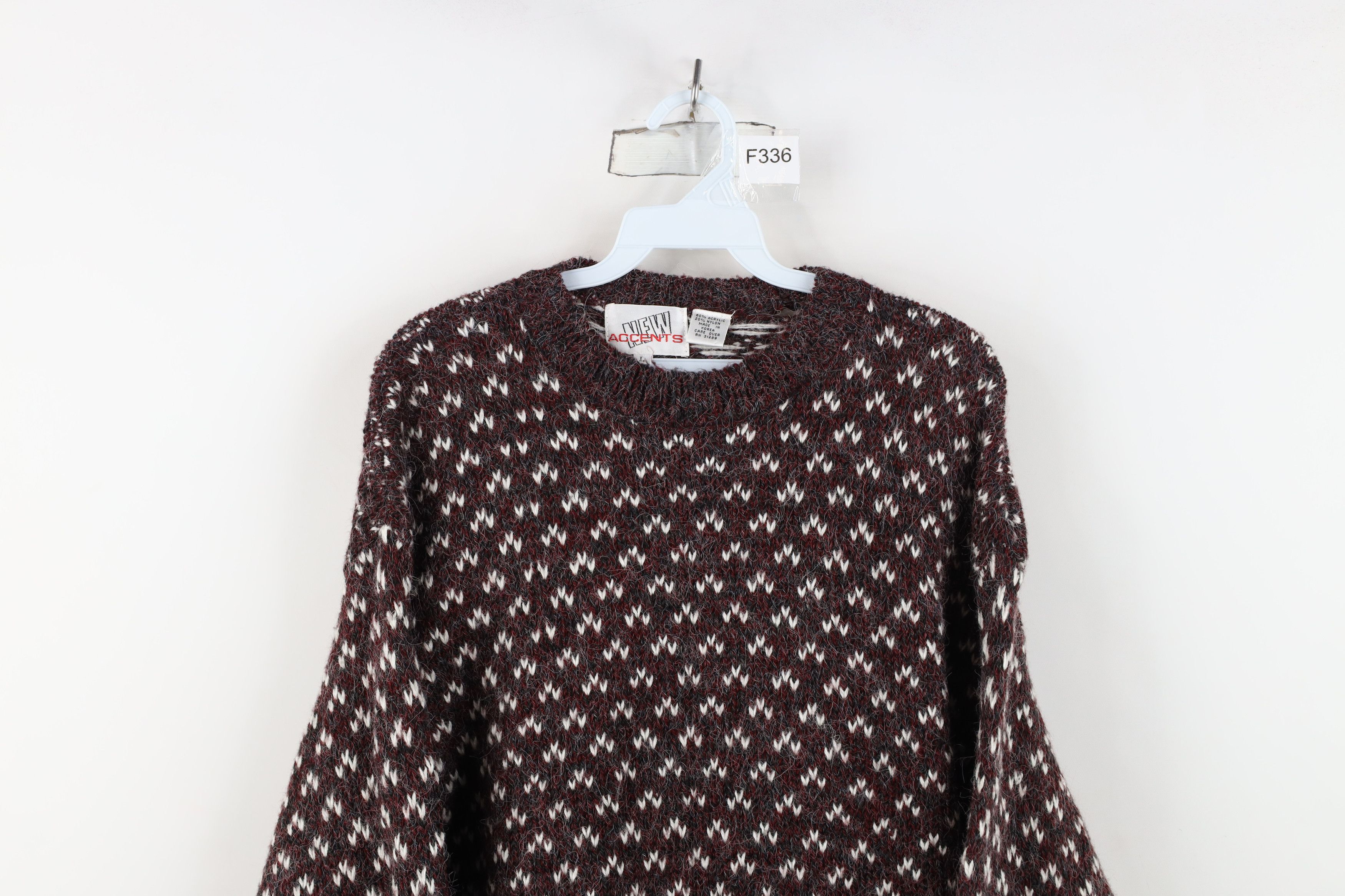Vintage Vintage 90s Streetwear Fuzzy Shag Knit Crewneck Sweater Size US L / EU 52-54 / 3 - 2 Thumbnail