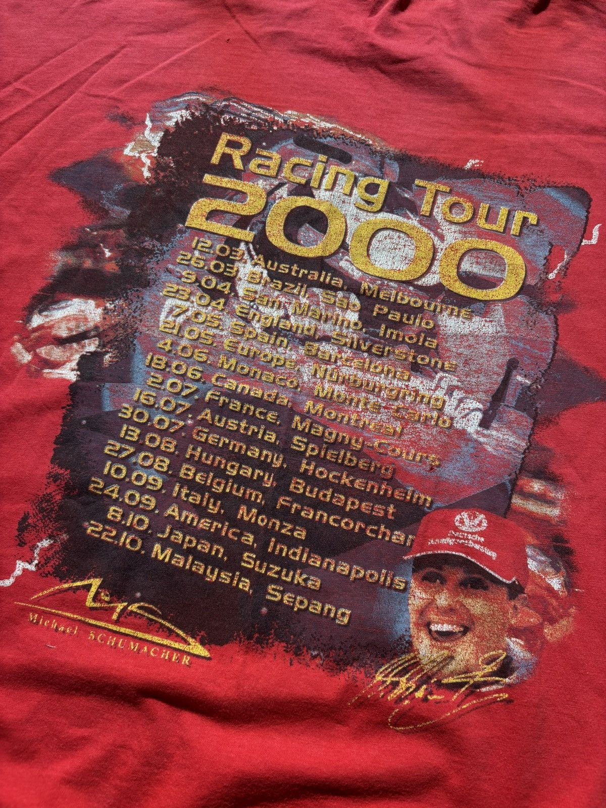 Ferrari Vintage Michael Schumacher T-Shirt Oversized Faded Size US XL / EU 56 / 4 - 10 Thumbnail