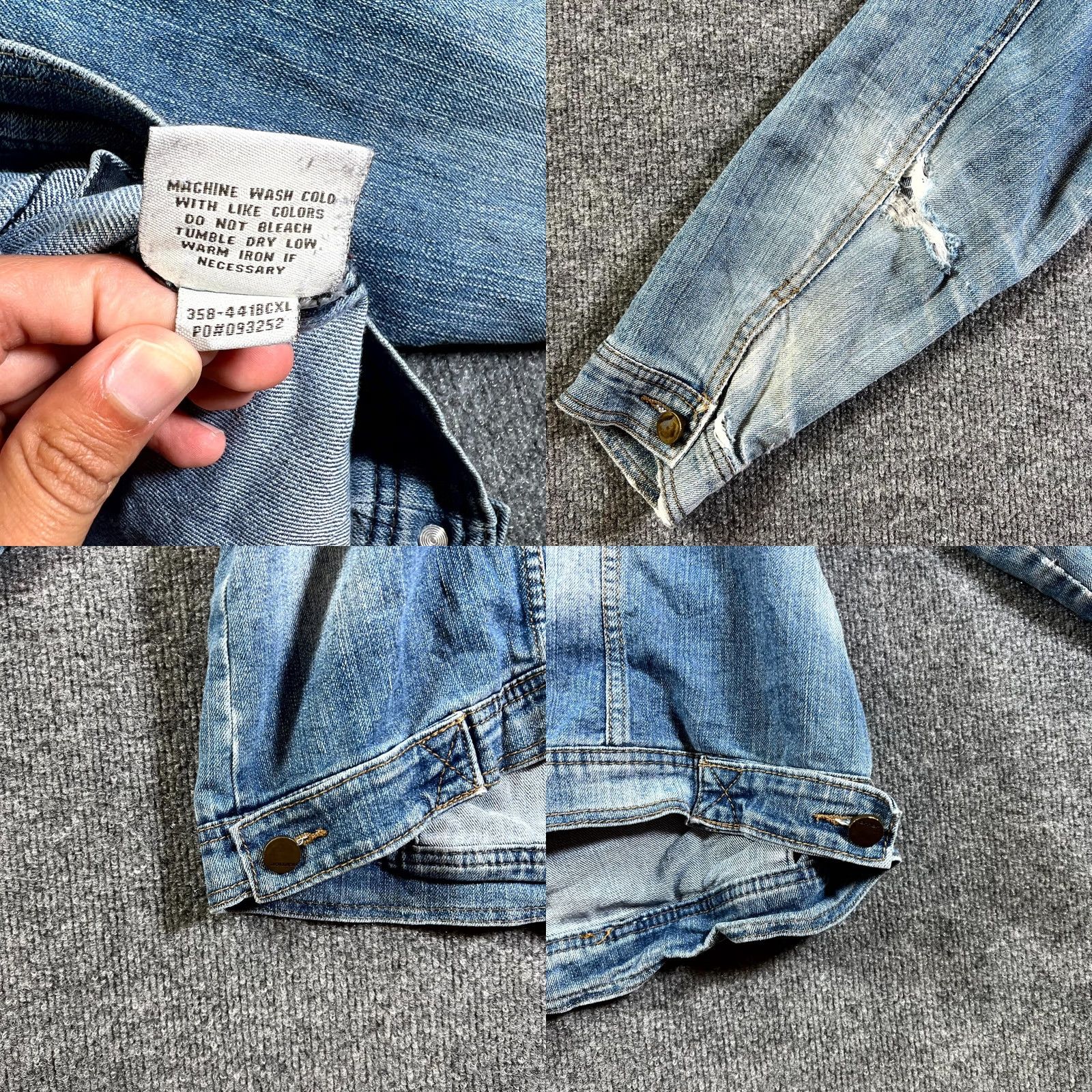 Vintage JouJou Jacket Womens 1X Blue Denim Button Front Trucker VTG Style Casual Leather? Size XL / US 12-14 / IT 48-50 - 10 Thumbnail