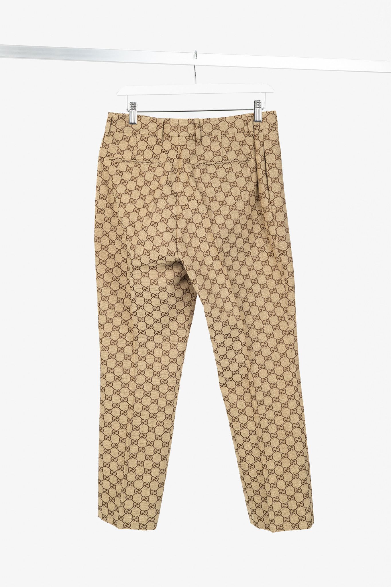 Gucci Gucci Beige & Ebony GG Canvas Cropped Pant Size 28" / US 6 / IT 42 - 2 Thumbnail