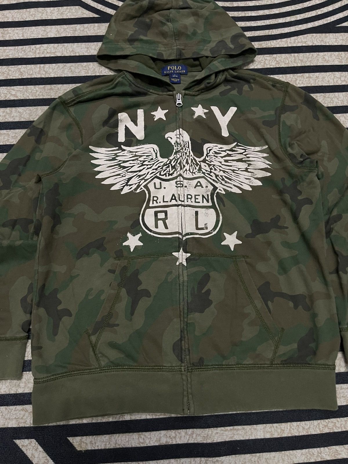 Polo Ralph Lauren 90s POLO BY RALPH LAUREN NY USA CAMO STRIPES Size US S / EU 44-46 / 1 - 4 Thumbnail