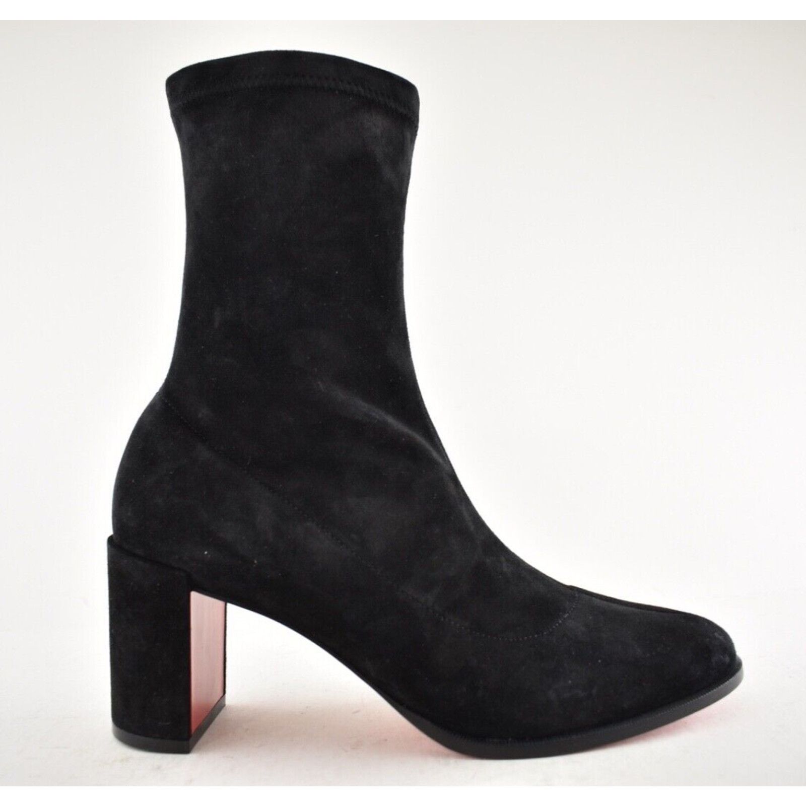 Christian Louboutin Christian Louboutin Stretchadoxa 70 Black Suede Block Heel Size US 6.5 / IT 36.5 - 2 Thumbnail