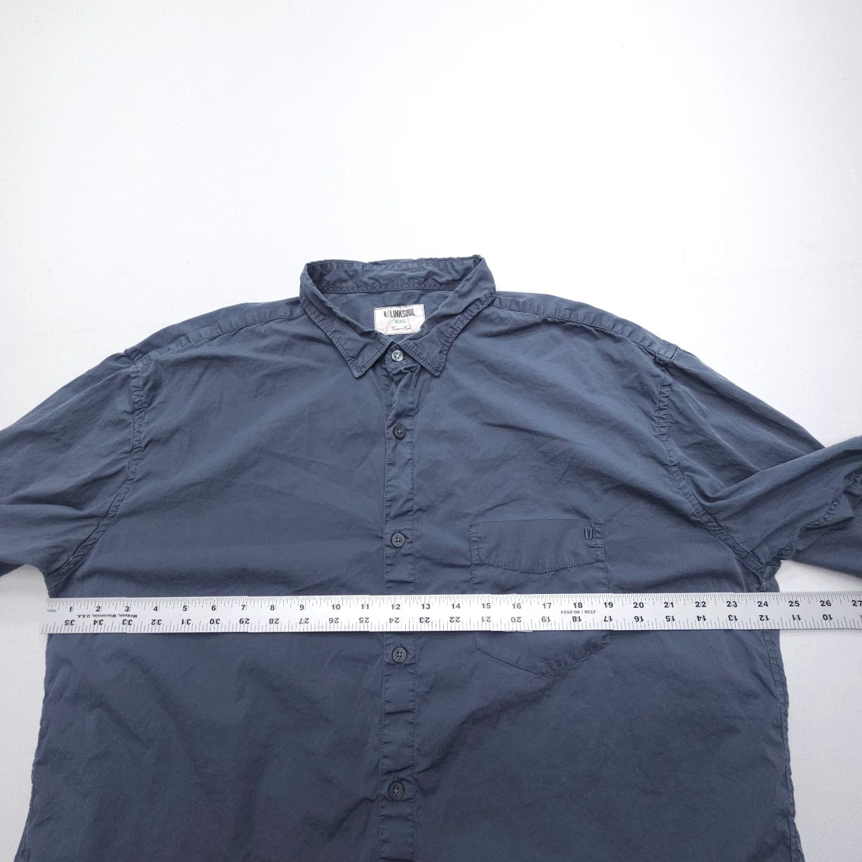 Vintage Linksoul Short Sleeve Shirt Mens 2XL Gray Cotton Stretch Button-Up Collared Casual Size US XXL / EU 58 / 5 - 7 Thumbnail