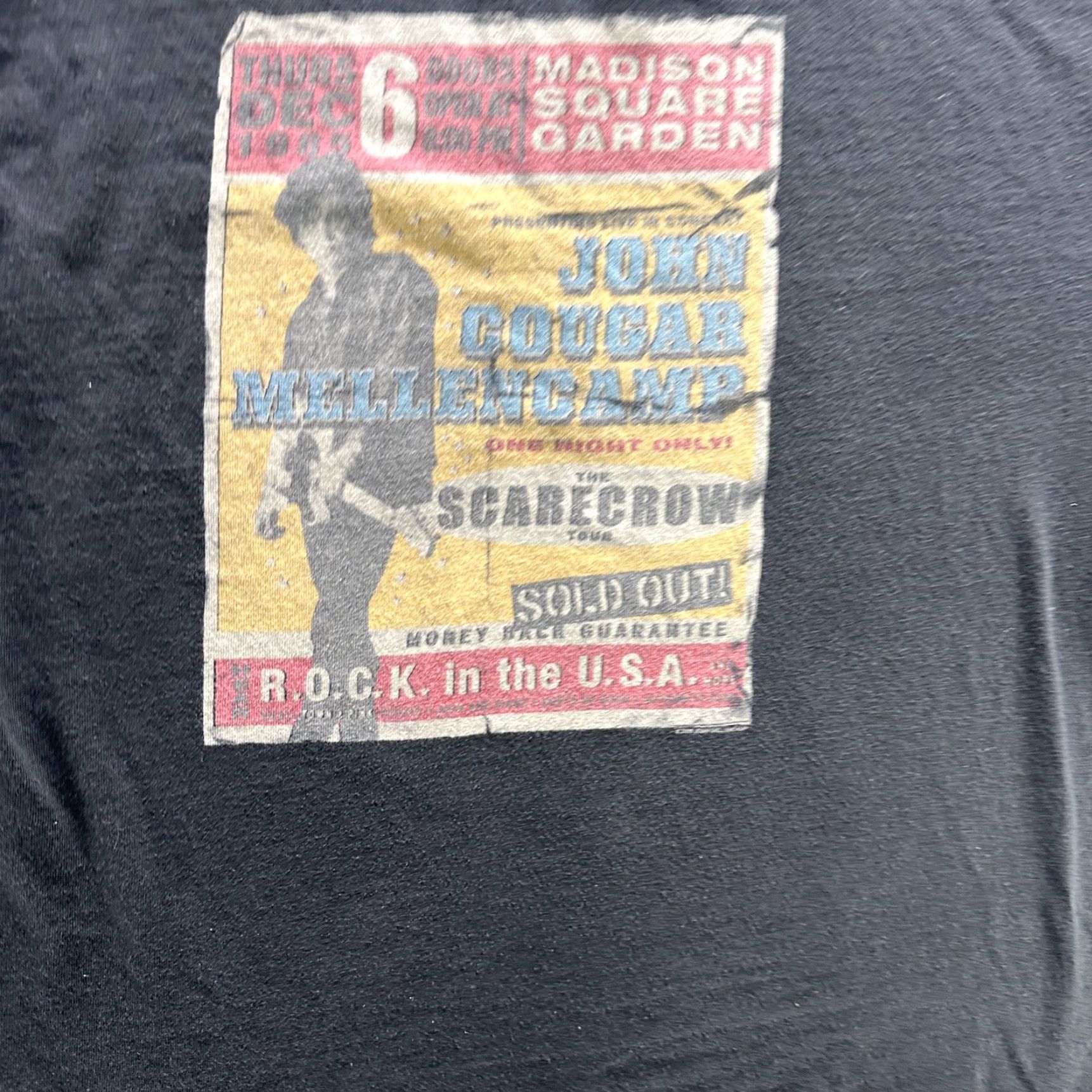 Cougar VINTAGE John Cougar Mellencamp Shirt Mens M Black Scarecrow Tour Rock 80s Size US M / EU 48-50 / 2 - 4 Thumbnail