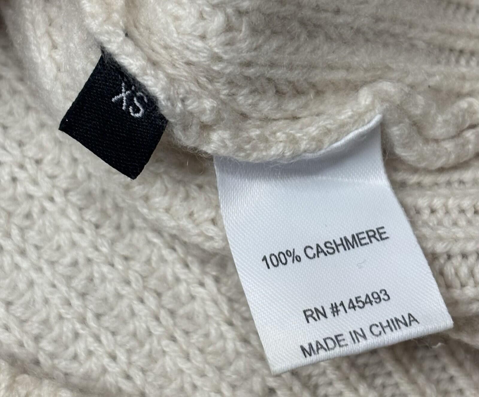 The Unbranded Brand Cashmere Sweater Womens XS Ivory Crew Neck Pullover Chunky Size XS / US 0-2 / IT 36-38 - 7 Thumbnail
