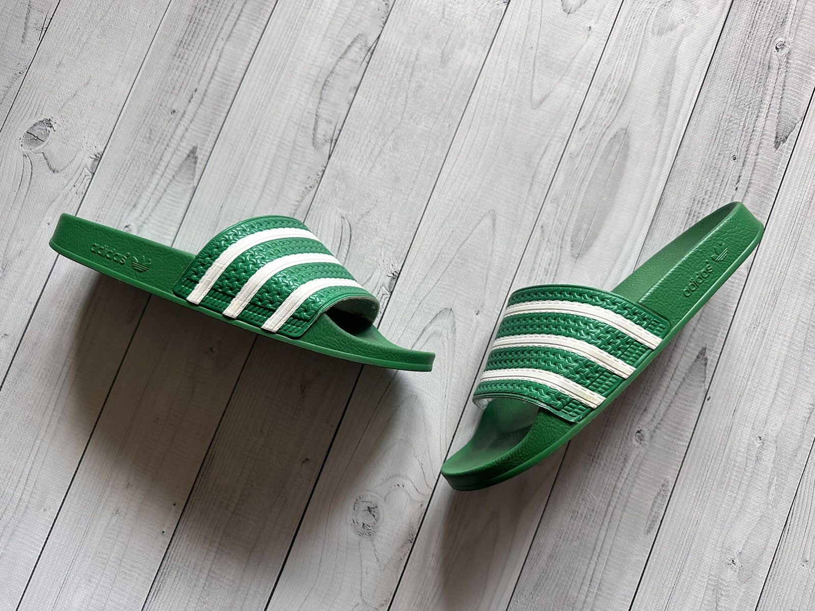 Adidas × Vintage Vintage adidas adilette slip on green rare size 10 Size US 10 / EU 43 - 6 Thumbnail