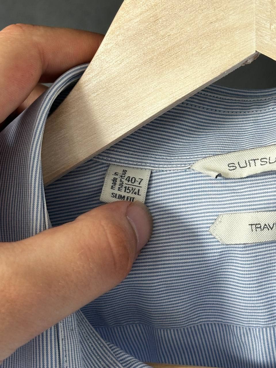 Suitsupply Suitsupply TRAVELLER Blue Cotton Striped Shirt Size US L / EU 52-54 / 3 - 6 Thumbnail