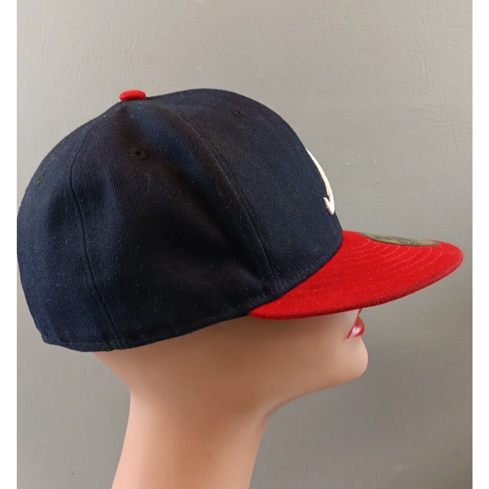 New Era Atlanta Braves 59fifty Fitted Hat Navy Blue 7 1/4 New Era Unisex Adults Official On Field Hat Size ONE SIZE - 7 Thumbnail