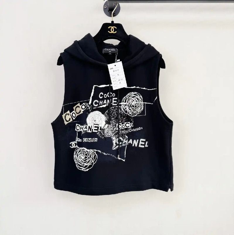 Chanel Chanel Black Cropped Hoodie Tank for Women 0089 Size XS / US 0-2 / IT 36-38 - 1 Thumbnail