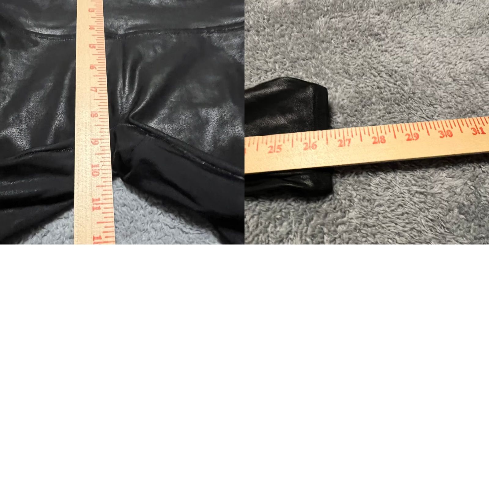 Spanx SPANX Leggings Pants Womens Medium Petite Faux Leather Shiny Metallic Pants Black Mens? Size 32" / US 10 / IT 46 - 8 Thumbnail
