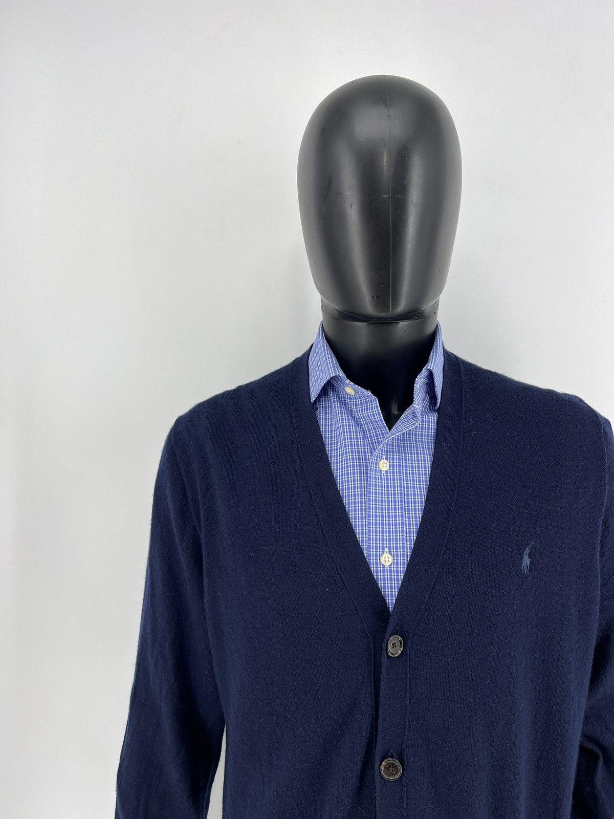 Polo Ralph Lauren × Ralph Lauren × Vintage Polo Ralph Lauren Cardigan With Embroidered Small Horse Navy Size US XXL / EU 58 / 5 - 7 Thumbnail