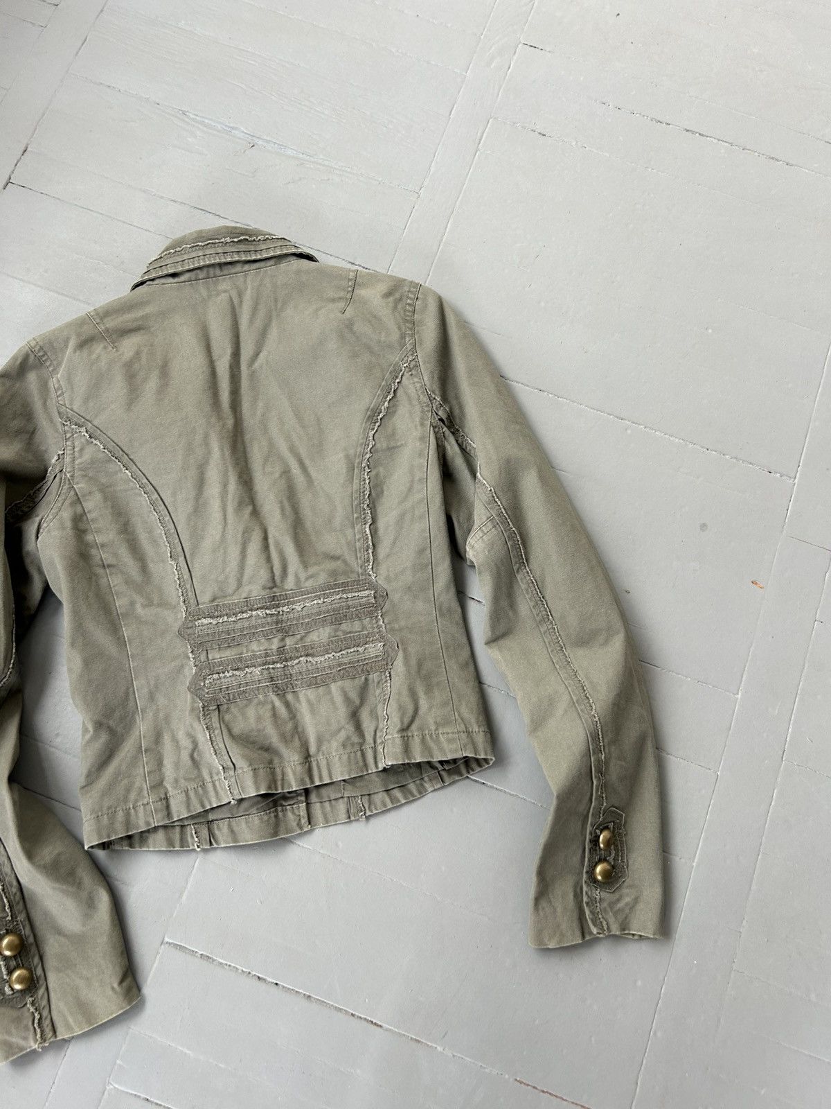 Japanese Brand × Vintage Vintage khaki crop blazer Japanese style Size M / US 6-8 / IT 42-44 - 6 Thumbnail