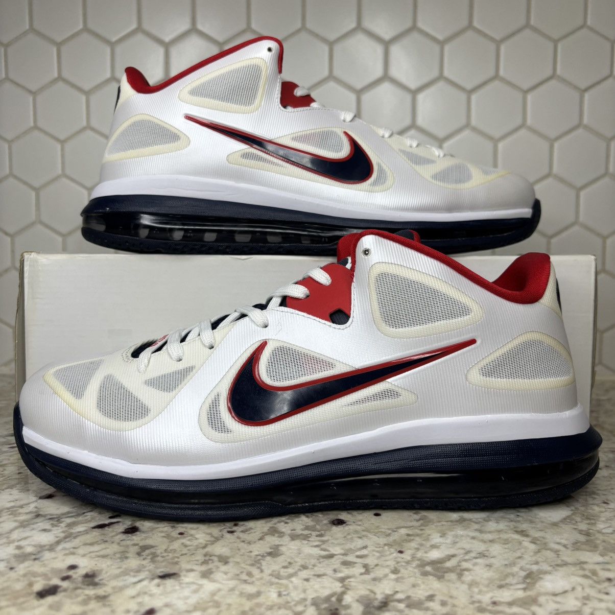 Nike Size 11.5 -Nike LeBron 9 Low USA Olympic WORN ONCE WITH BOX Size US 11.5 / EU 44-45 - 1 Thumbnail
