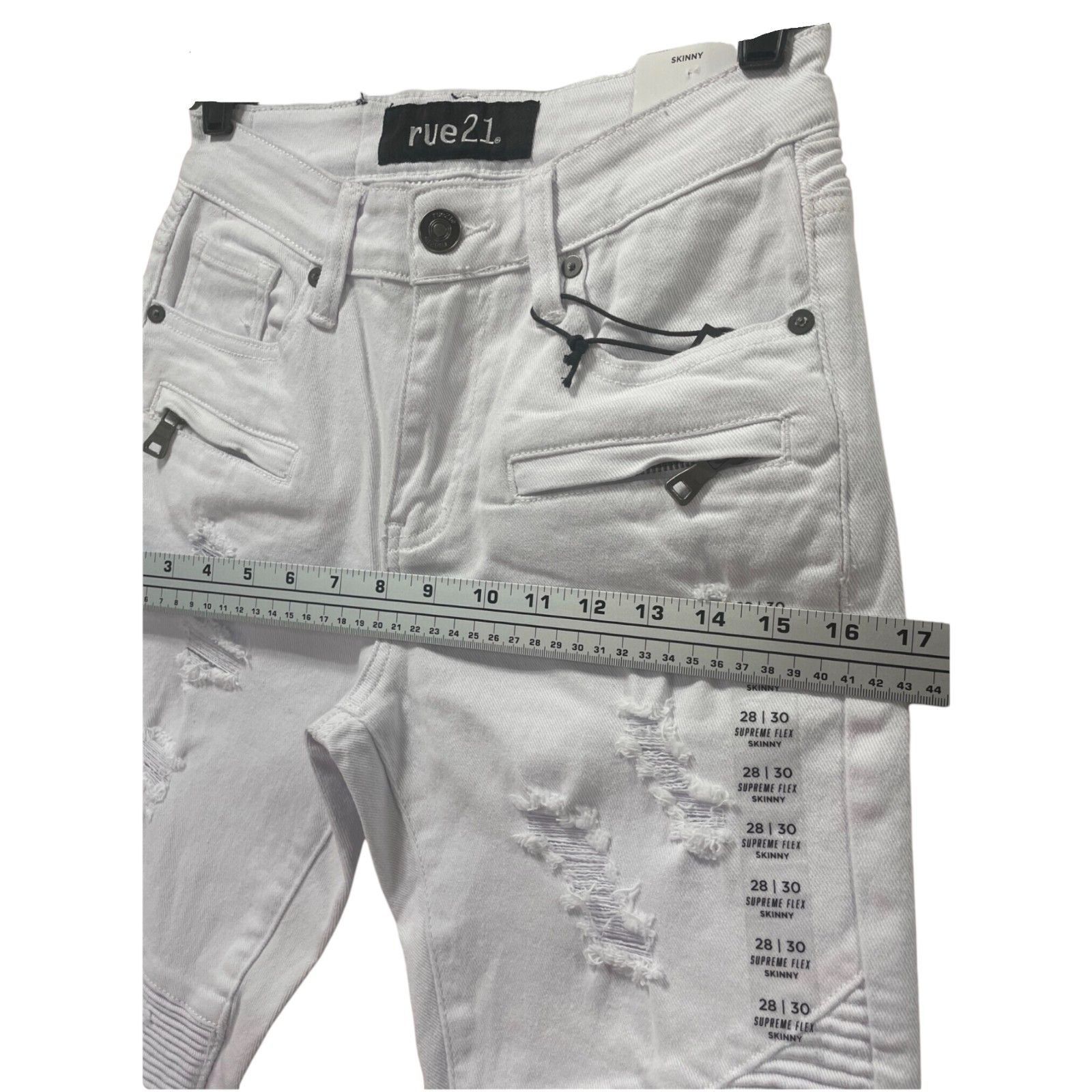 rue21 Rue 21 - Men's Supreme Flex Skinny Jeans Distressed - White Size US 28 / EU 44 - 4 Thumbnail