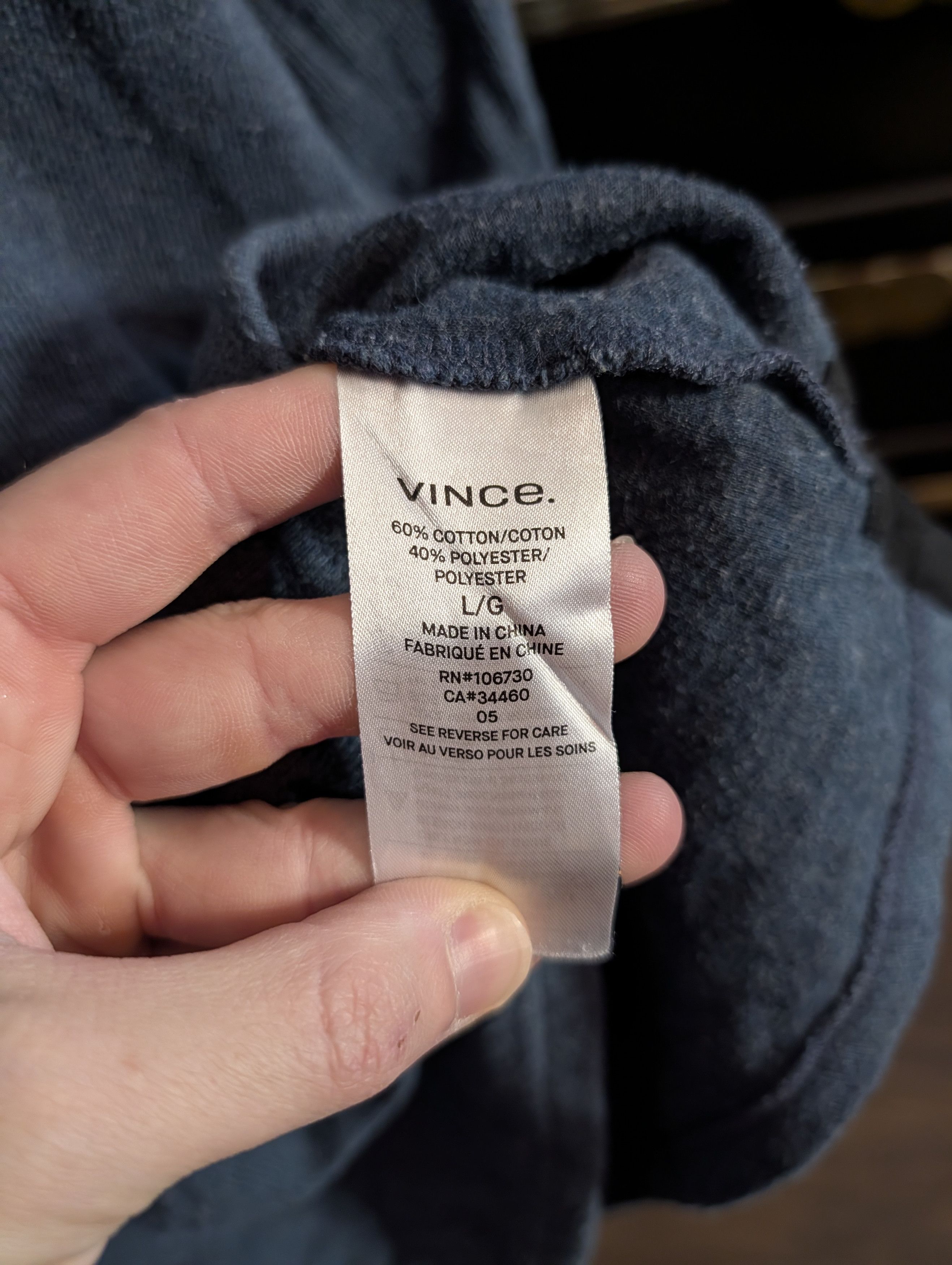 Vince Blue ribbed knit cotton hoodie SOFT w drawstrings Size US L / EU 52-54 / 3 - 11 Thumbnail
