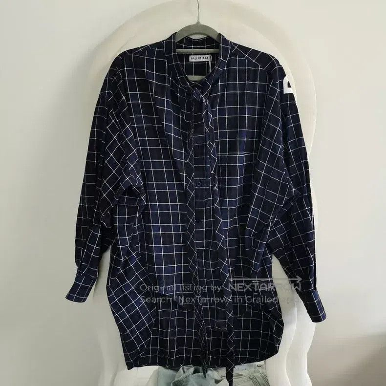 Balenciaga Balenciaga Back Logo Checkered Shirt, Classic Style Size 4XL / US 24-26 - 3 Thumbnail