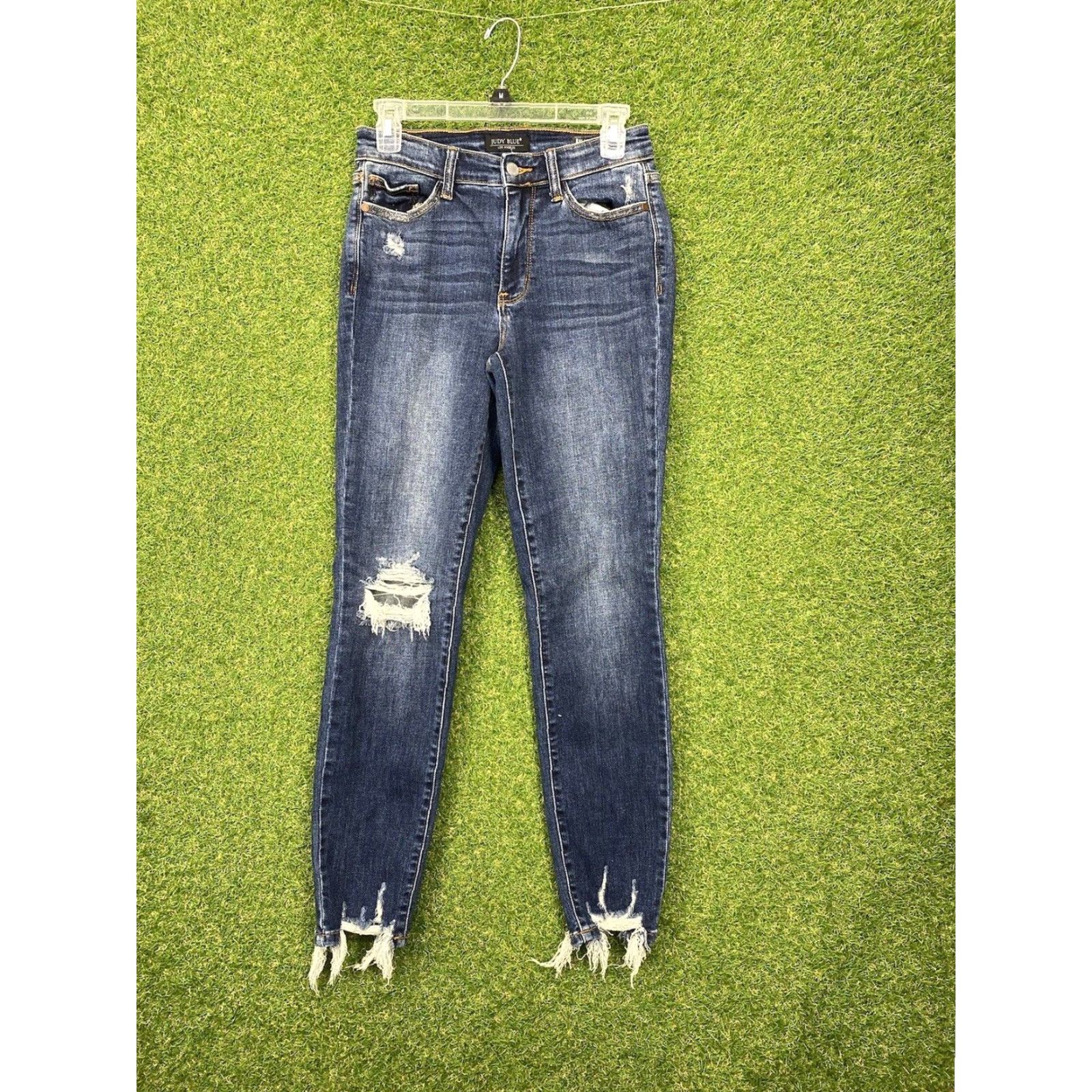 Vintage Judy Blue Jeans Women's Mid Rise Relaxed Fit Skinny Dark Wash Denim 27x27 Size 26" / US 2 / IT 38 - 2 Thumbnail