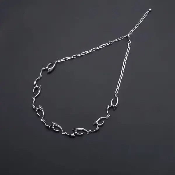 Jewelry Tribal Chrome Chain Silver Goth Vibe Necklace Size ONE SIZE - 2 Thumbnail