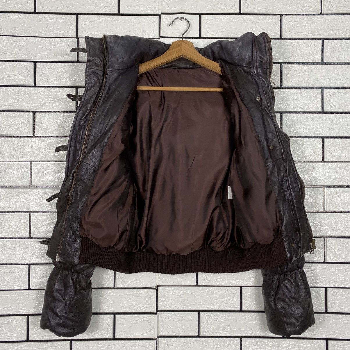 Japanese Brand 📌Vintage Cropped Leather Jacket Unbranded Mink Fur Collar Size US M / EU 48-50 / 2 - 15 Thumbnail