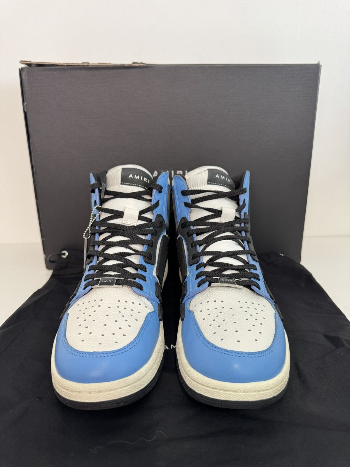 Amiri Amiri Skel Top Hi Blue/White Size 9 Preowned W/ Box Size US 9 / EU 42 - 2 Thumbnail