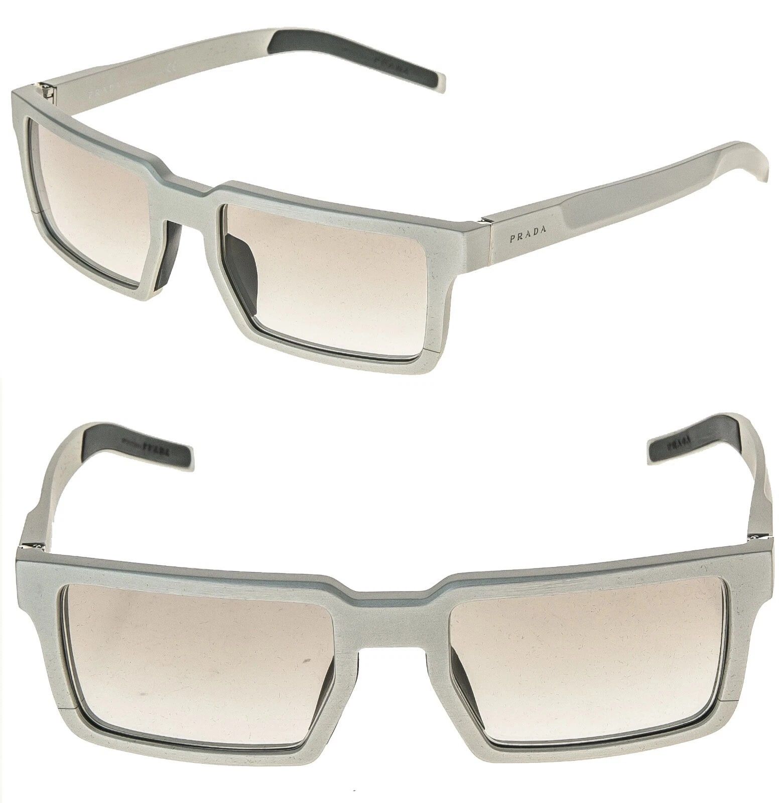Prada PRADA 50S TECHNIQUE Rectangle Silver Sunglasses PR50SS Size ONE SIZE - 1 Thumbnail