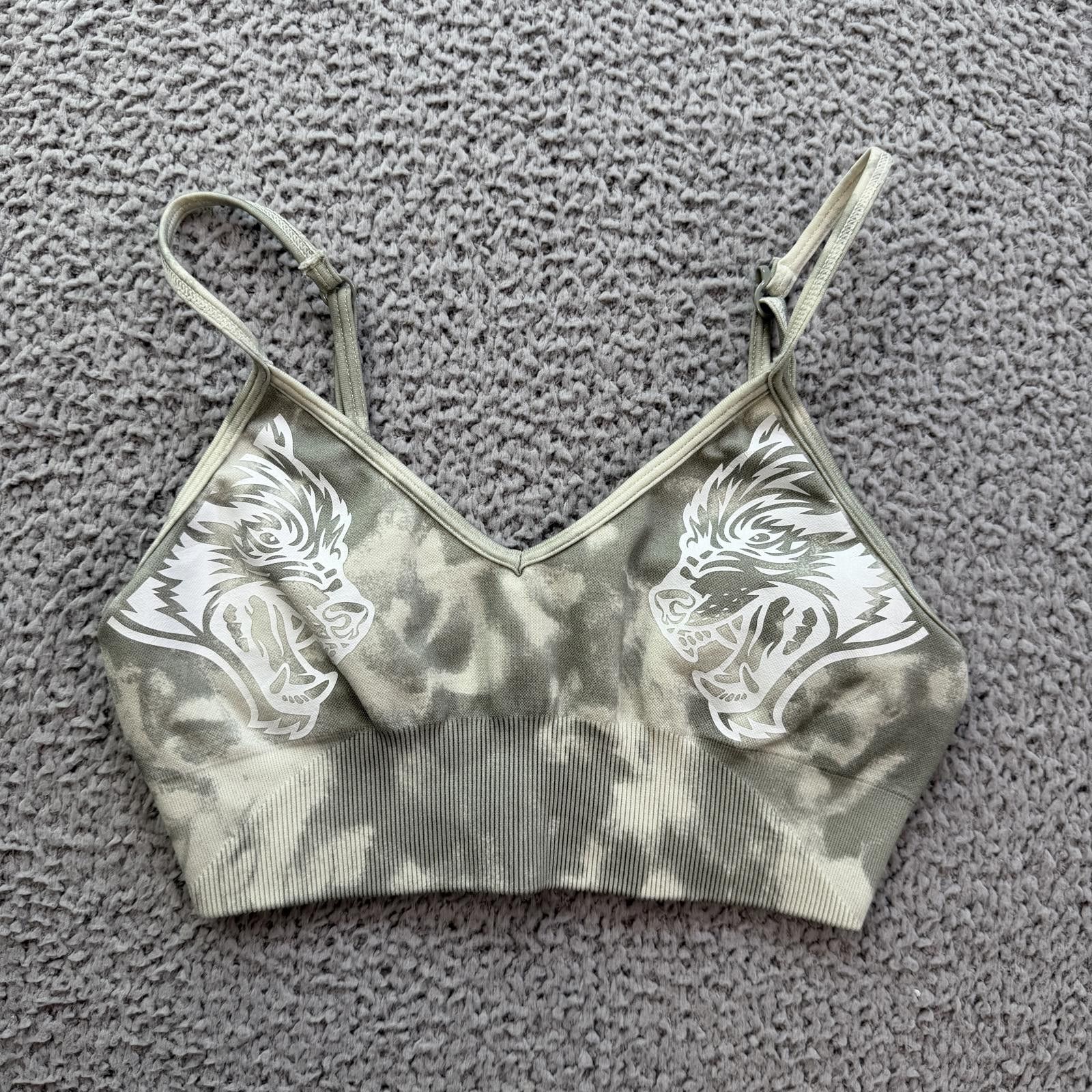 Darc Sport Darc Sport Wolves SHE Seamless Sports Bra Khaki Gray Tie Dye Size ONE SIZE - 1 Thumbnail