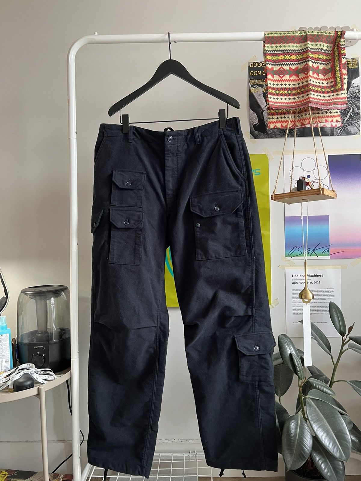 Pre-owned Engineered Garments 11-pocket Cargo Pants (made In Ny) In Black