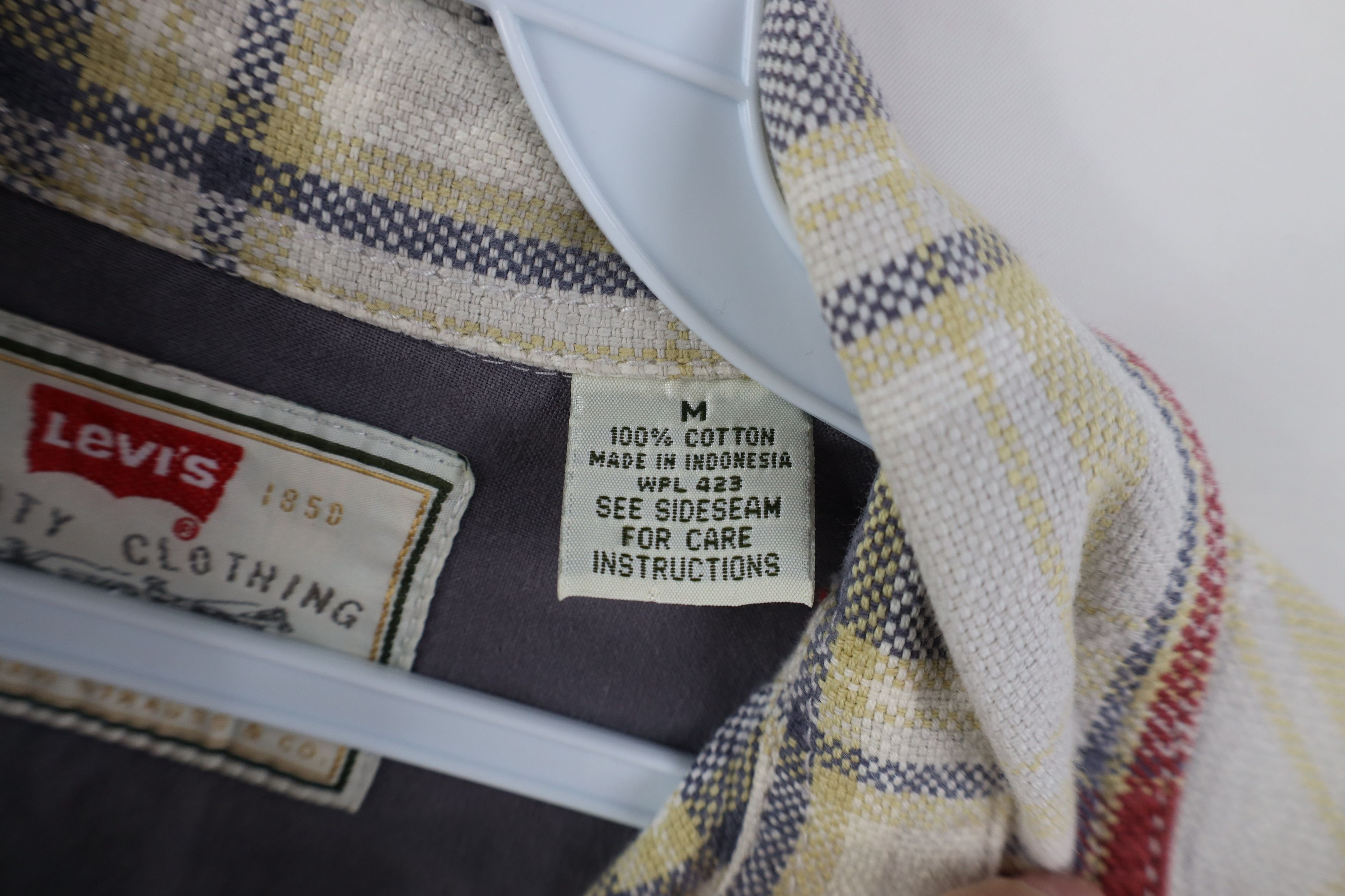 Levi's Vintage 90s Levis Knit Burlap Collared Button Shirt Plaid Size US M / EU 48-50 / 2 - 10 Thumbnail