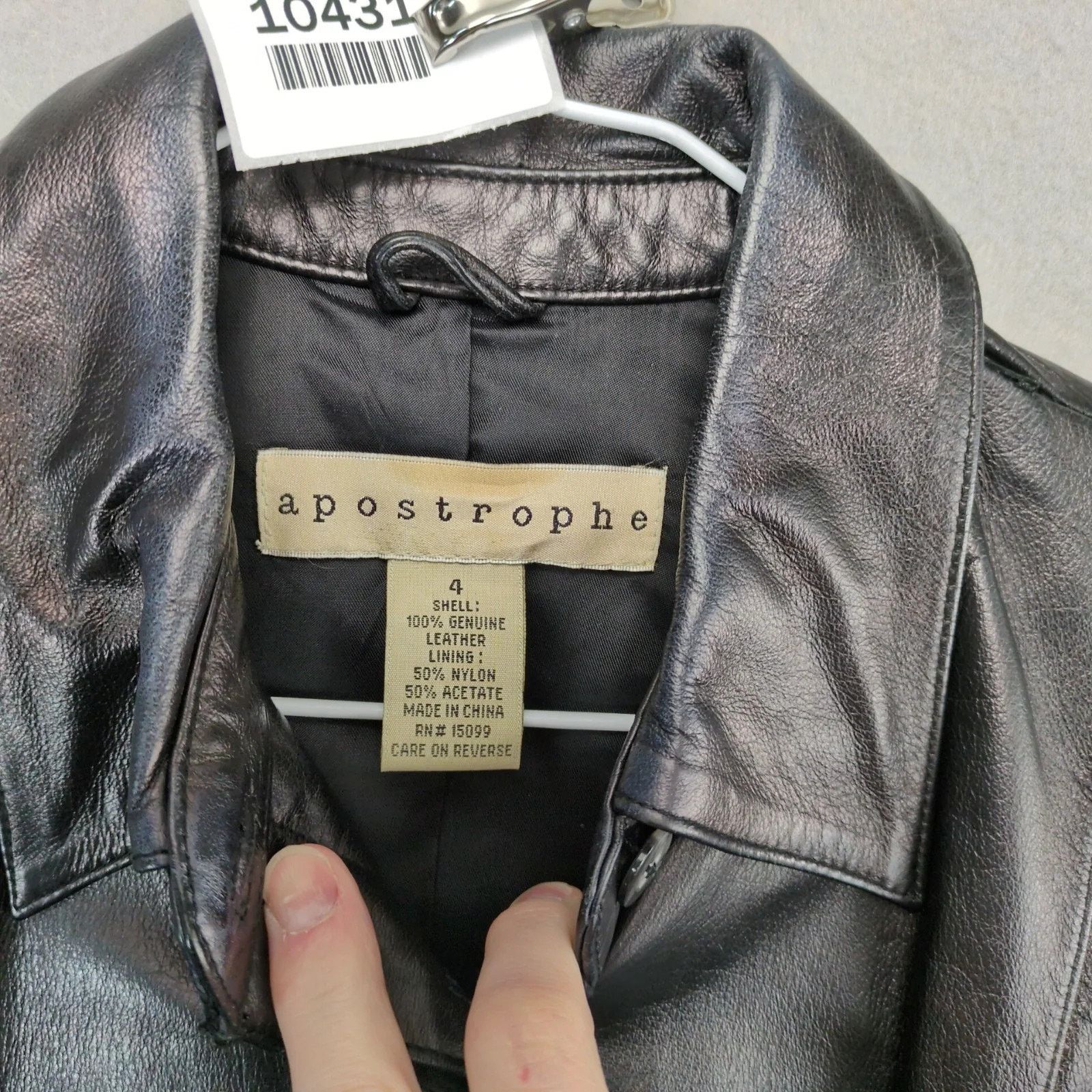 Other Apostrophe Genuine Leather Jacket Womens 4 Concealed Buttons Size S / US 4 / IT 40 - 4 Thumbnail