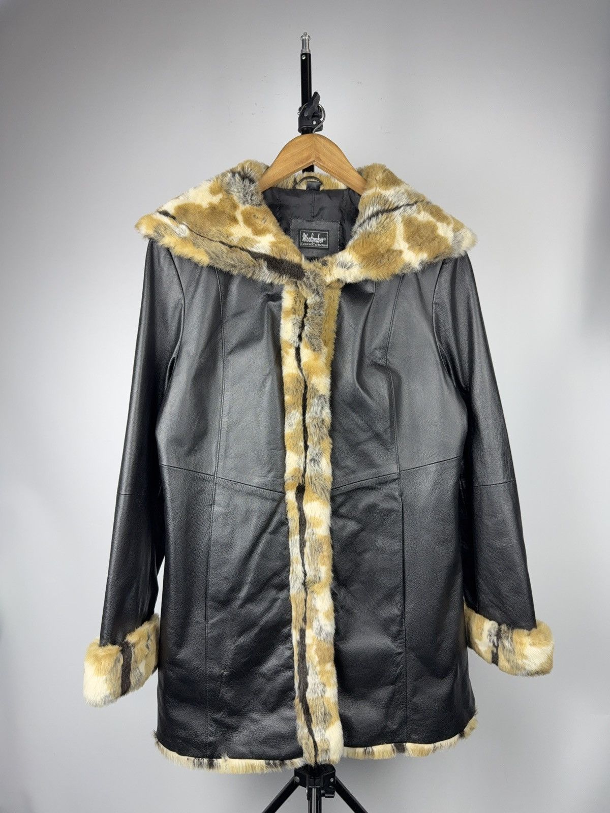 Japanese Brand Woodpecker Leather Coat Faux Fur Collar Casual Collection Size M / US 6-8 / IT 42-44 - 1 Thumbnail