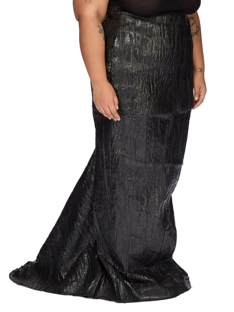Rick Owens o1y0126 Denim Maxi Skirt in Black Size 26" / US 2 / IT 38 - 2 Thumbnail
