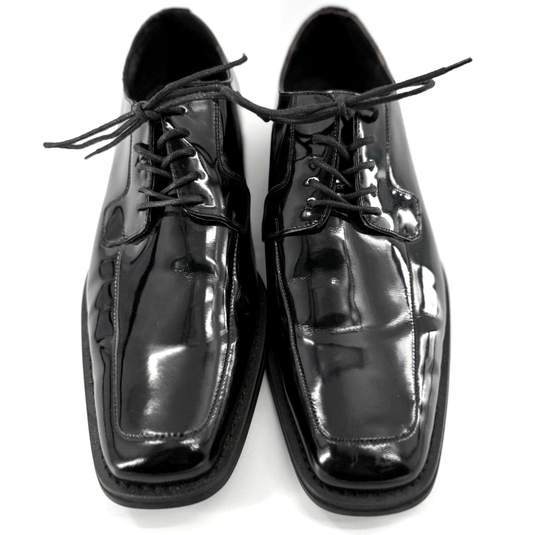 Vintage Studio Via Spiga Mens Laconi Oxford D Dress Patent Leather Black 10.5 D Square Toe Formal Shoes Size US 11 / EU 44 - 5 Thumbnail