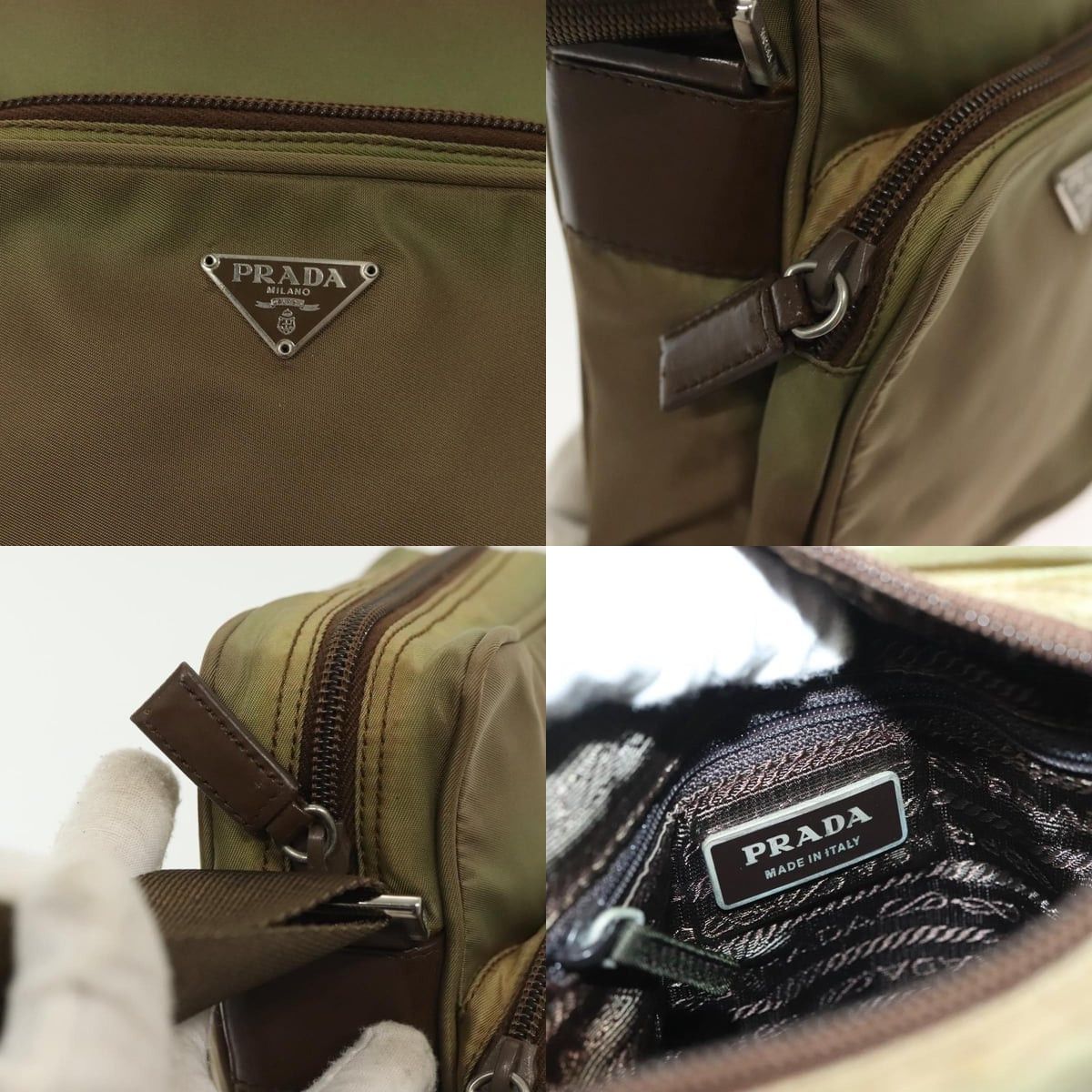 Prada PRADA Shoulder Bag Nylon Khaki Silver Size ONE SIZE - 11 Thumbnail